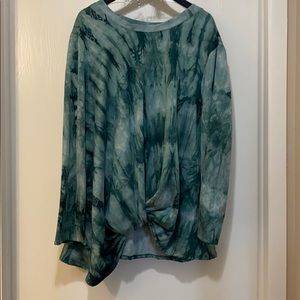 Green tie dye sweater